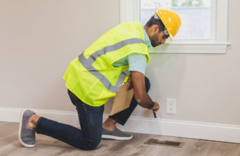 Man inspecting vent